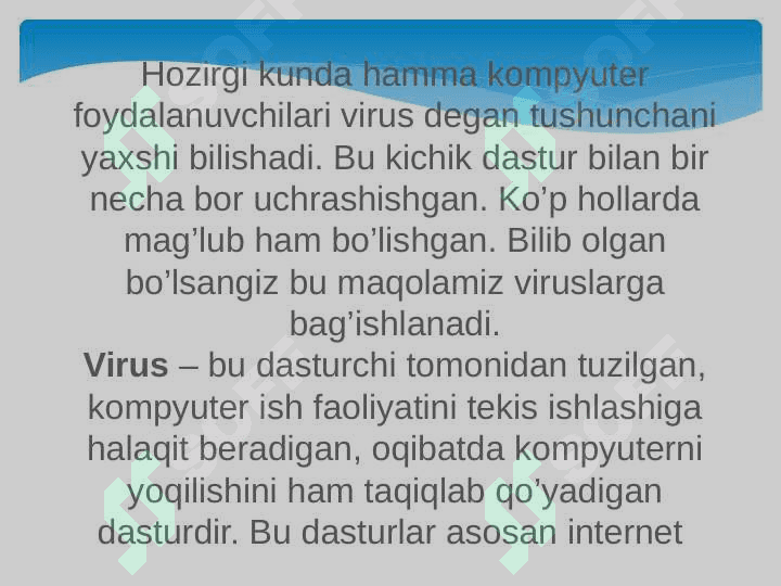 Kompyuter viruslari va antivirus dasturlari bilan ishlash 2