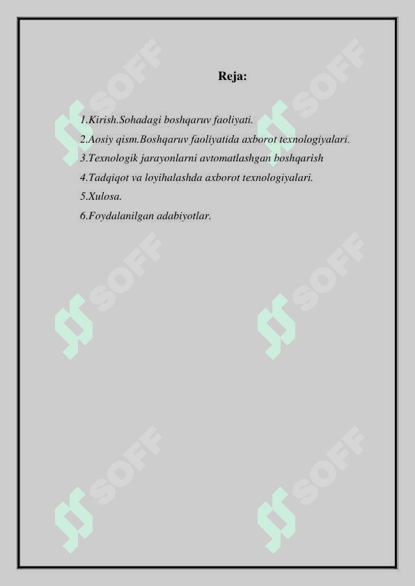 Aloqa va axborotlashtirish sohasida boshqaruvning o’rni 2