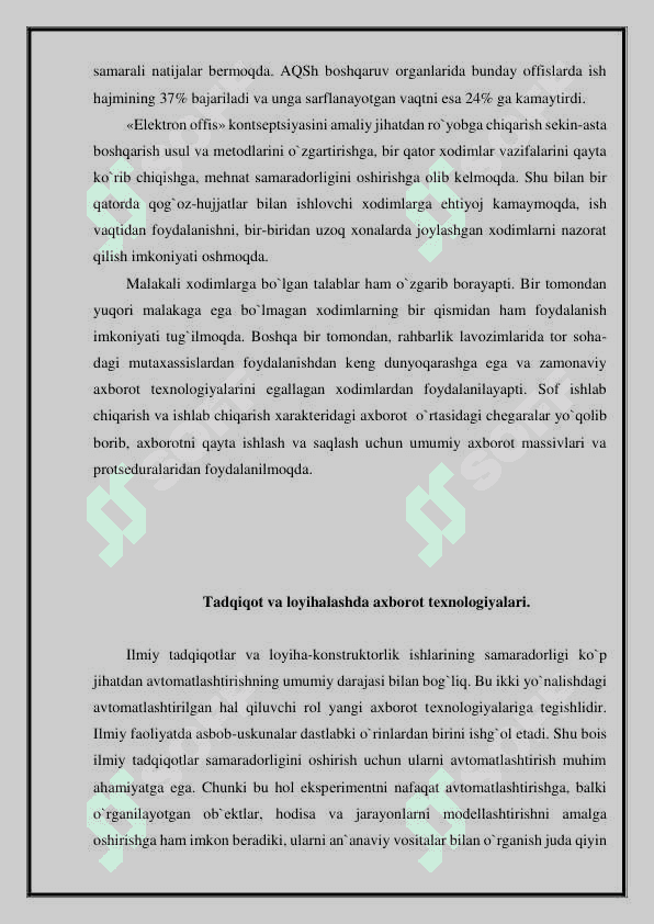 Aloqa va axborotlashtirish sohasida boshqaruvning o’rni 8