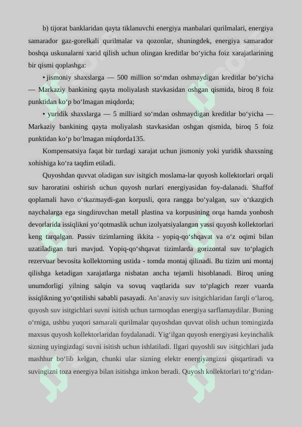 Issiq suv ta’minoti tizimlarining quyosh energiyasida ishlatish. 4
