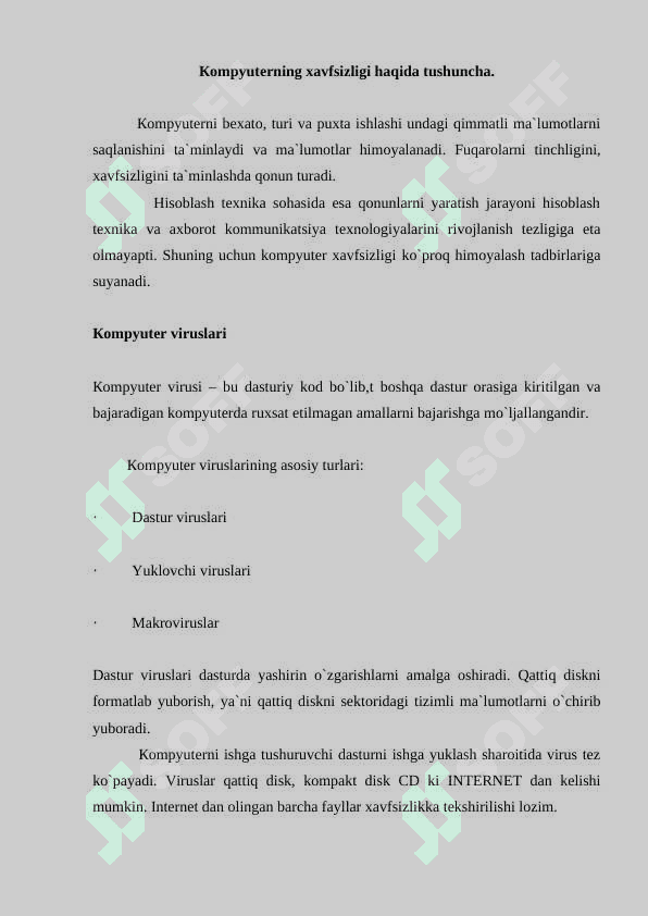 KOMPYUTER VIRUSLARIDAN HIMOYALANISH 2