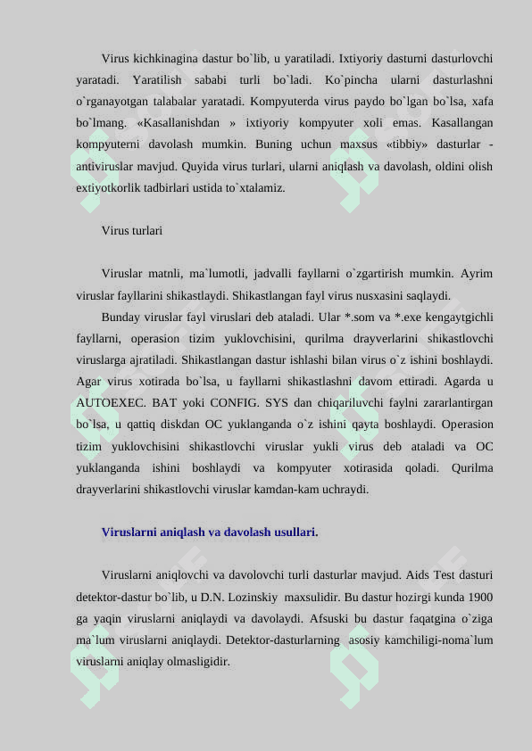VIRUS VA ANTIVIRUS DASTURLARI . 3