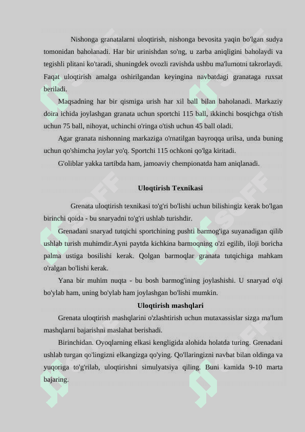 GRANATA ULOQTIRISH TEXNIKASI 4