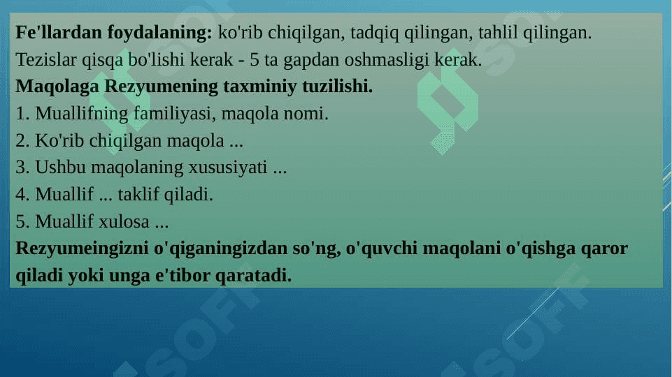 Ilmiy maqolaga rezume yozish. 3