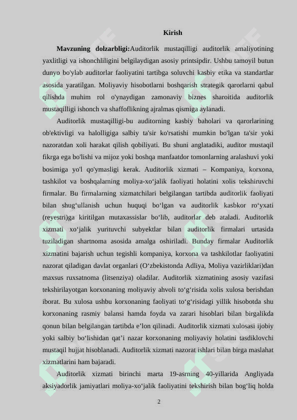 AUDITORLIK ISHINING SIFATINI NAZORAT QILISH 2