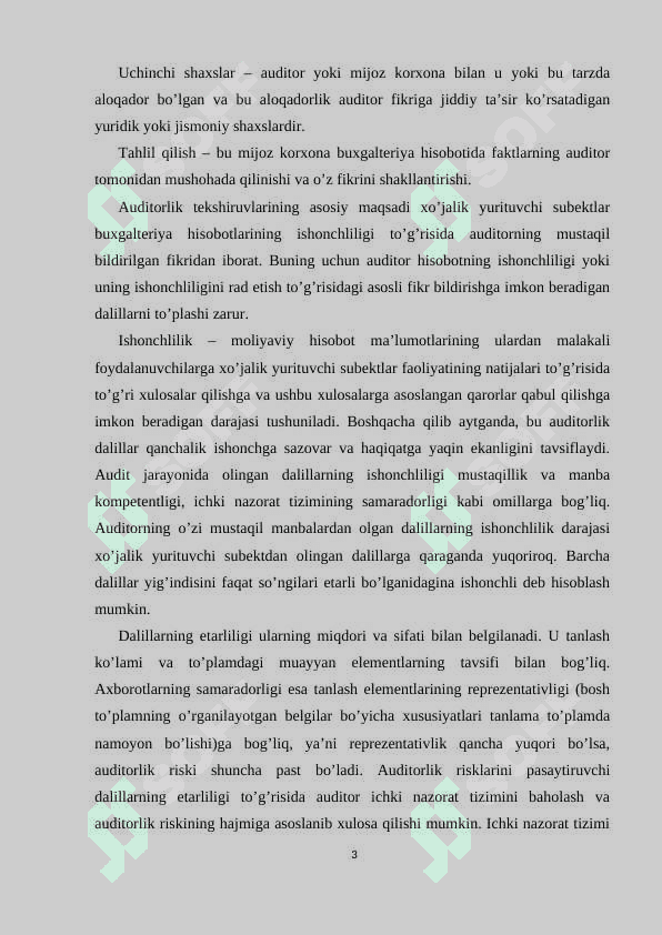 Auditorlik dalillari va ularni olish usullari 3