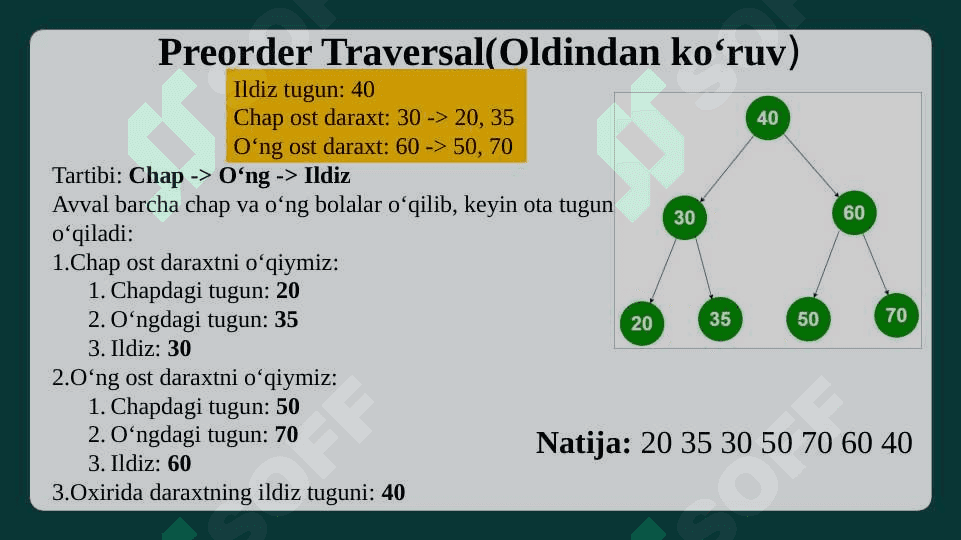 Binar daraxtlar ustida amallar. 6