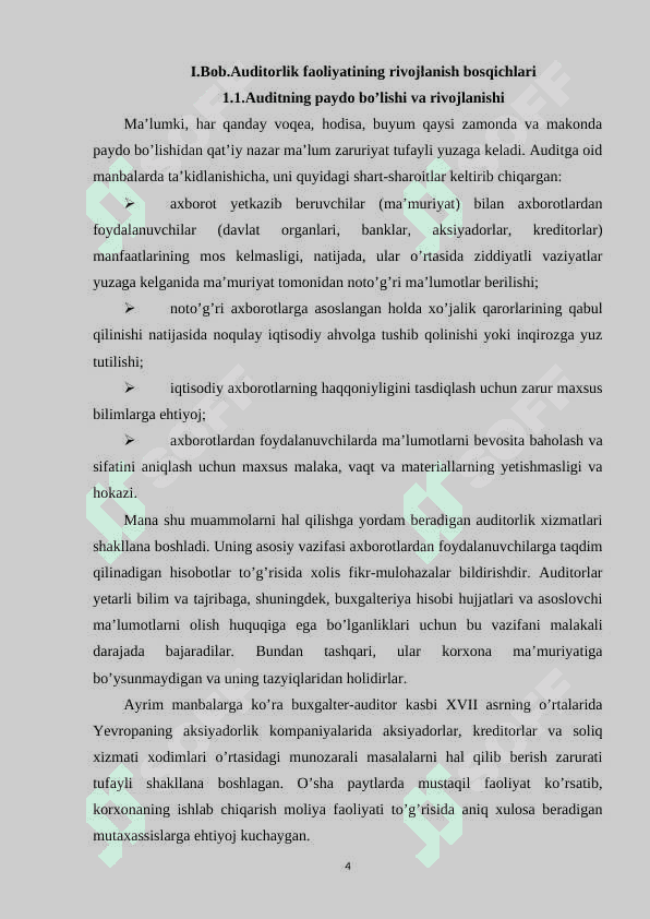 Auditorlik faoliyatining tashkiliy asoslari 4