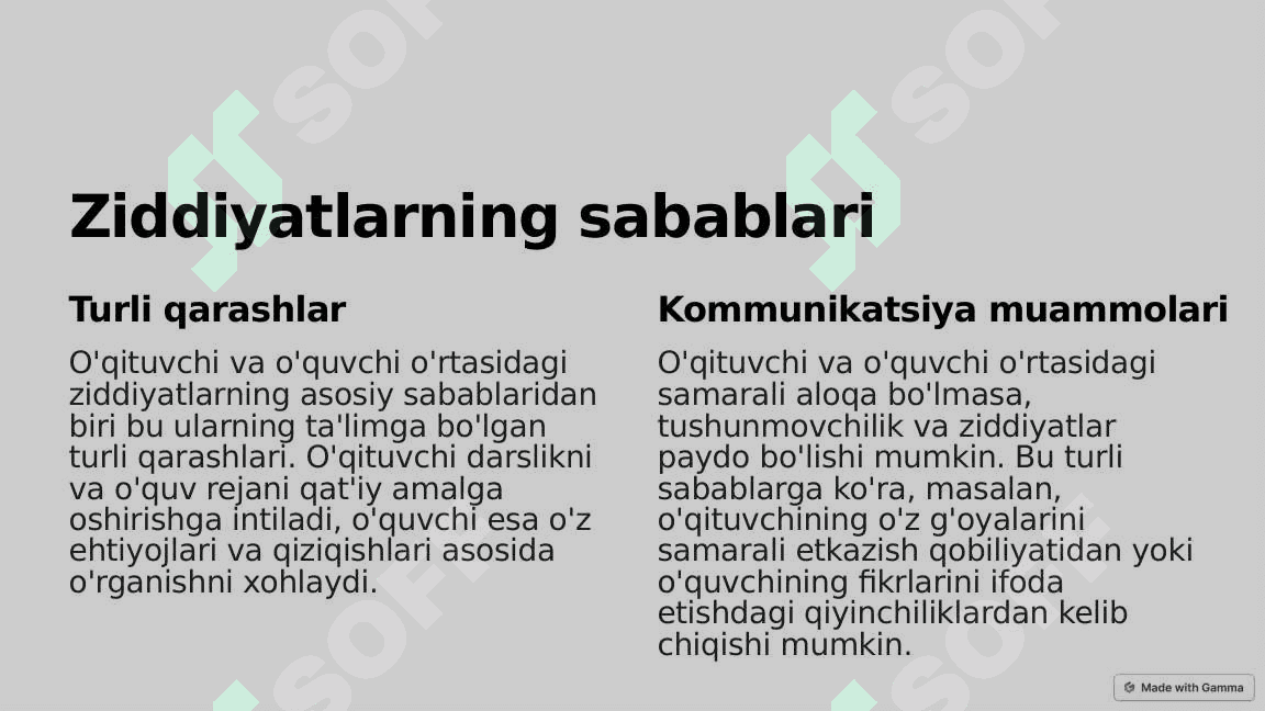 Oʻquvchi va oʻqituvchilar oʻrtasidagi ziddiyatlar riskologik tavsifi 3