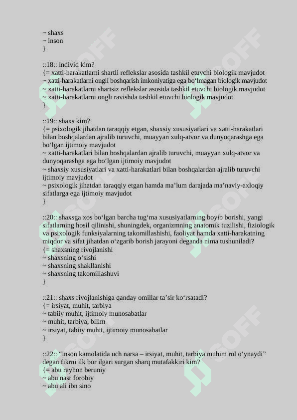 Inklyuziv ta'lim. Gospital pedagogikadan test javobi bilan 4