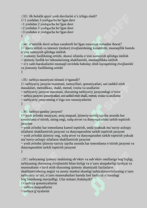 Inklyuziv ta'lim. Gospital pedagogikadan test javobi bilan 7