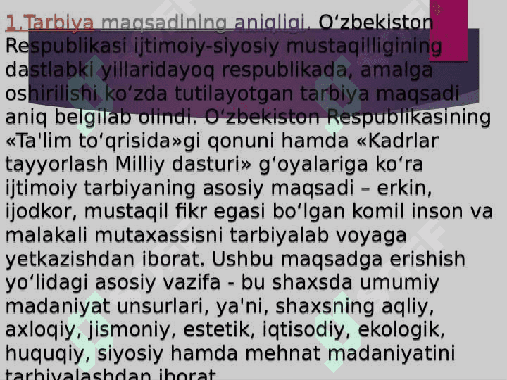 Tarbiya jarayonining mohiyati va mazmuni 7