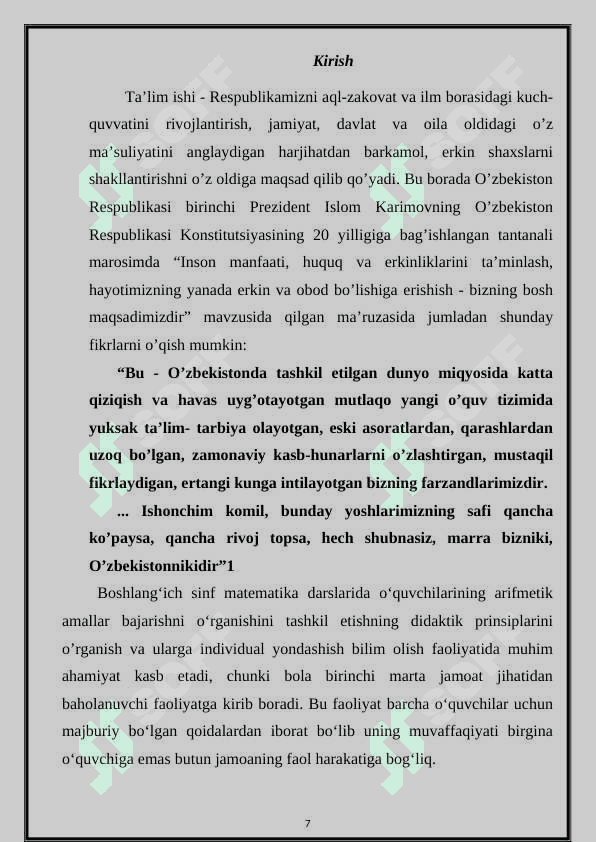 100 ICHIDA QO'SHISH VA AYIRISH MALAKALARINI SHAKLLANTIRISH. 5