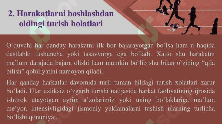 Insonning jismoniy harakat faoliyatlari va uning tavsifi. 8
