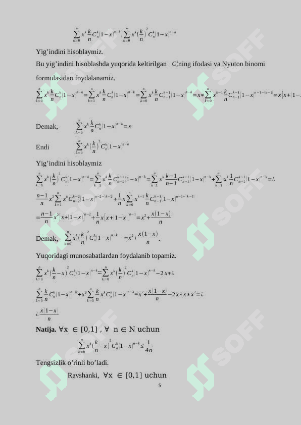 Uzluksiz funksiyani ko`p had bilan yaqinlashtrish.docx 5
