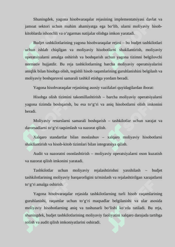 BUDJET TASHKILOTLARINING YAGONA HISOBVARAQALAR REJASI 4