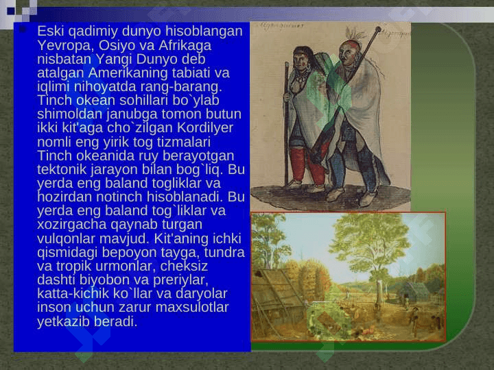 Shimoliy Amaerika   	xalqlari moddiy madaniyati 5