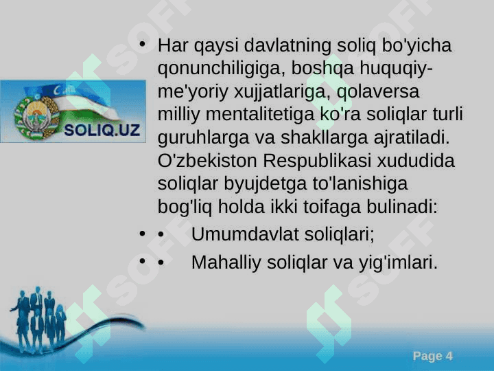 Mahalliy soliqlar va yig`imlar 4