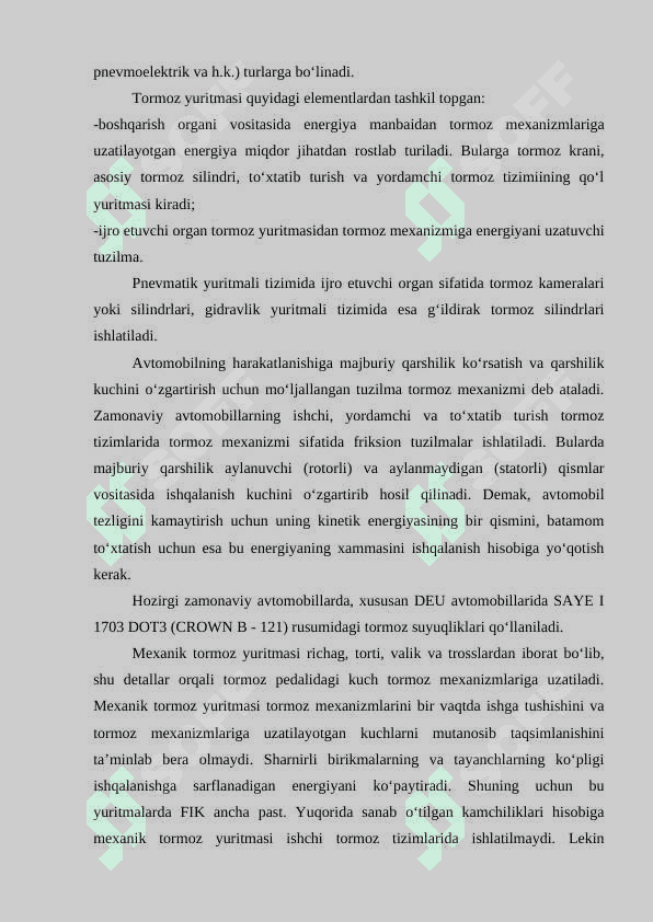 Chevrolet – Cobalt avtomobili tormoz tizimi tavsifi. 3