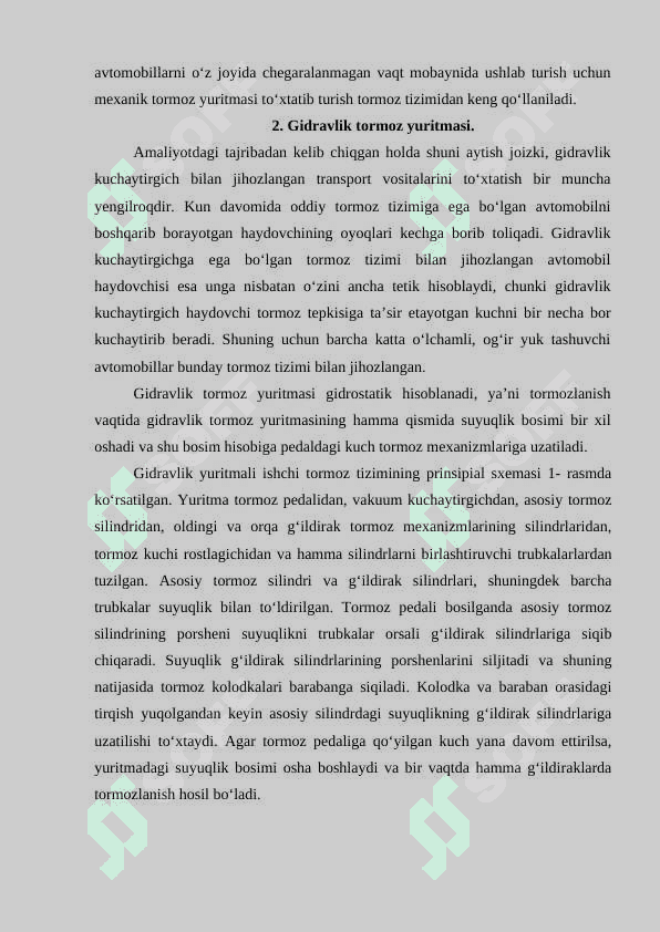 Chevrolet – Cobalt avtomobili tormoz tizimi tavsifi. 4
