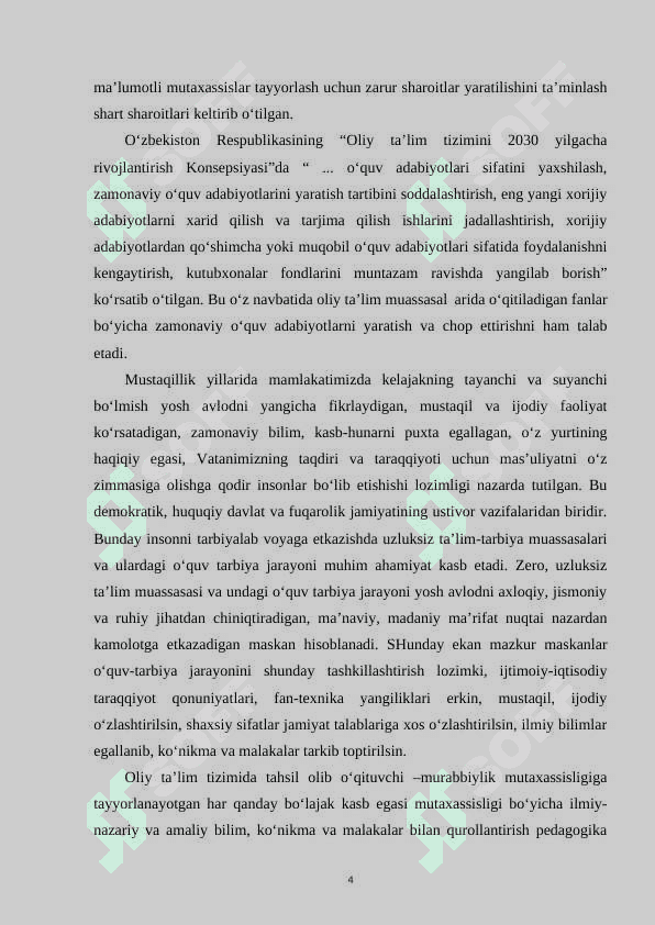 Mutaxassislik fanlarini o'qitish tamoyillari 4
