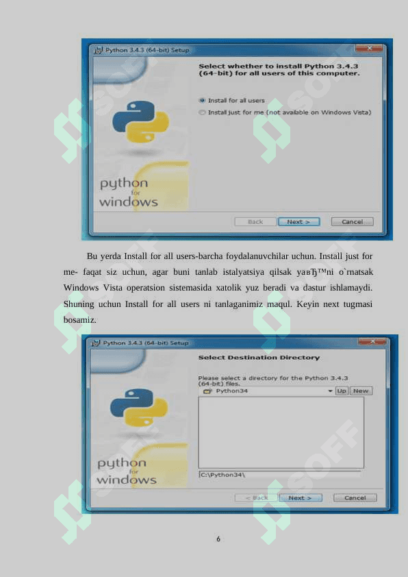 PYTHON DASTURLASH TILIDA SODDA DASTURLARNI TUZISH 6