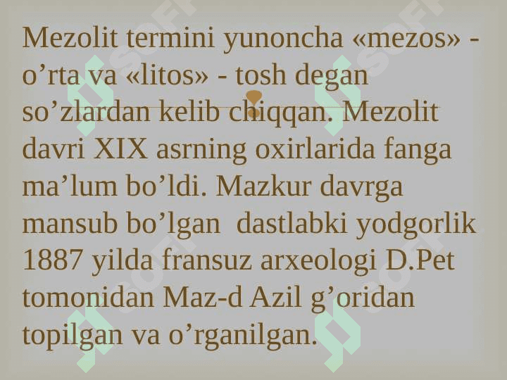 Mezolit davri xoʻjaligi va moddiy madaniyati 24 7