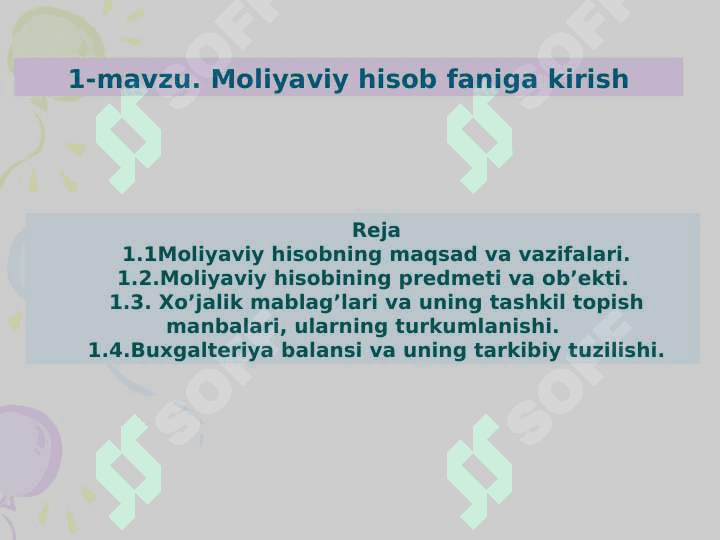 Mоliyaviy hisоb” faniga kirish 3