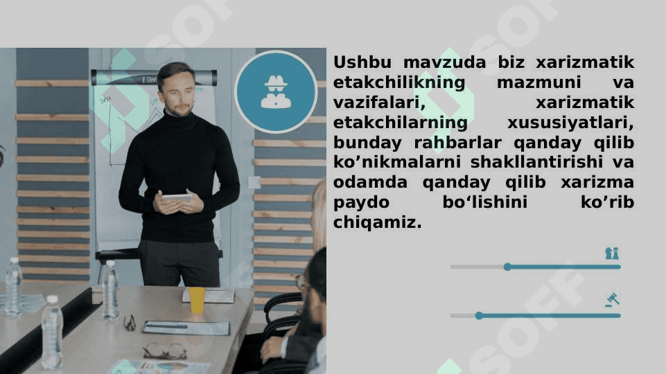 XARIZMATIK VA O‘ZGARUVCHAN ETAKCHILIK 6