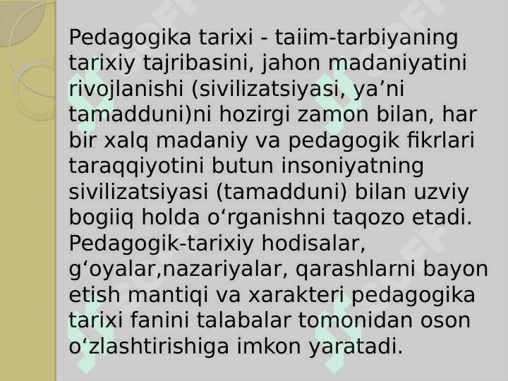 Pedagogikaning rivojlanish tarixi 4