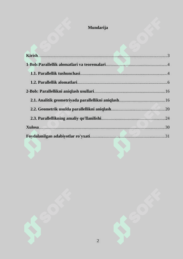 ikki toʻgʻri chiziqning parallelik alomatlari 2