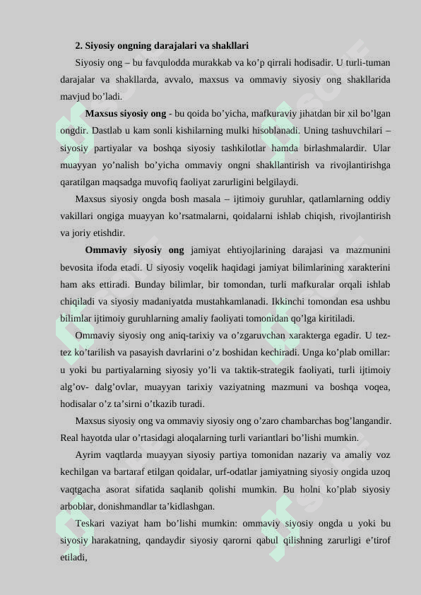 SIYOSIY MАDАNIYAT, SIYOSIY MАFKURАLАR 7