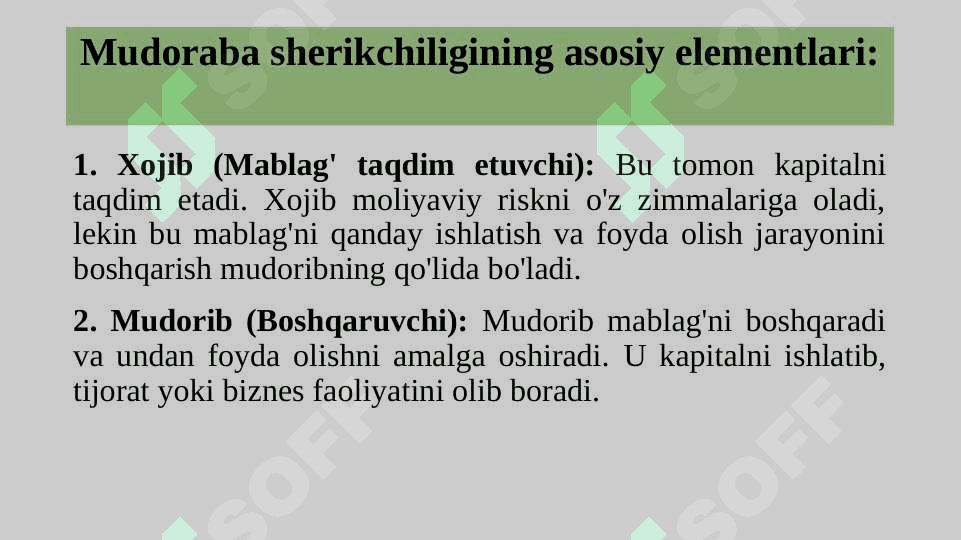 Islom moliyasida mudoraba sherikchiligi 4