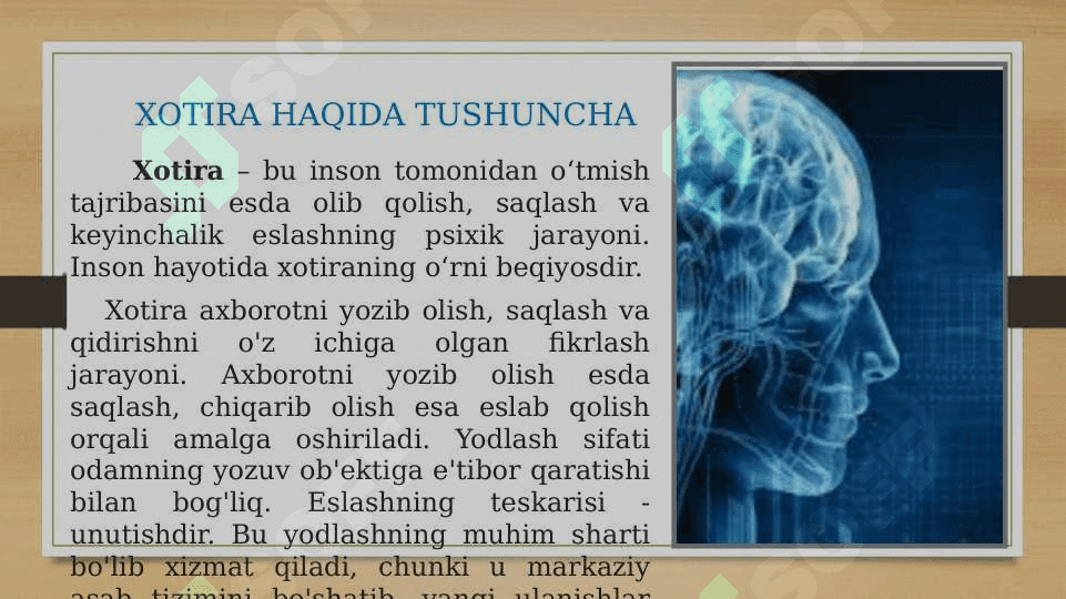 XOTIRANI EKSPERIMENTAL O‘RGANISH 2