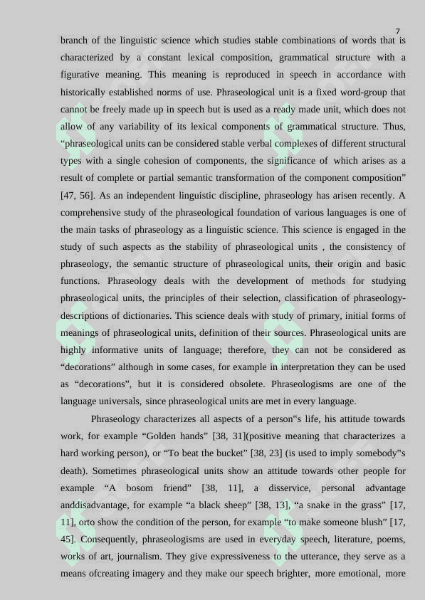 Study of phrases andphraseological units from strucrural andsemantic aspects 7