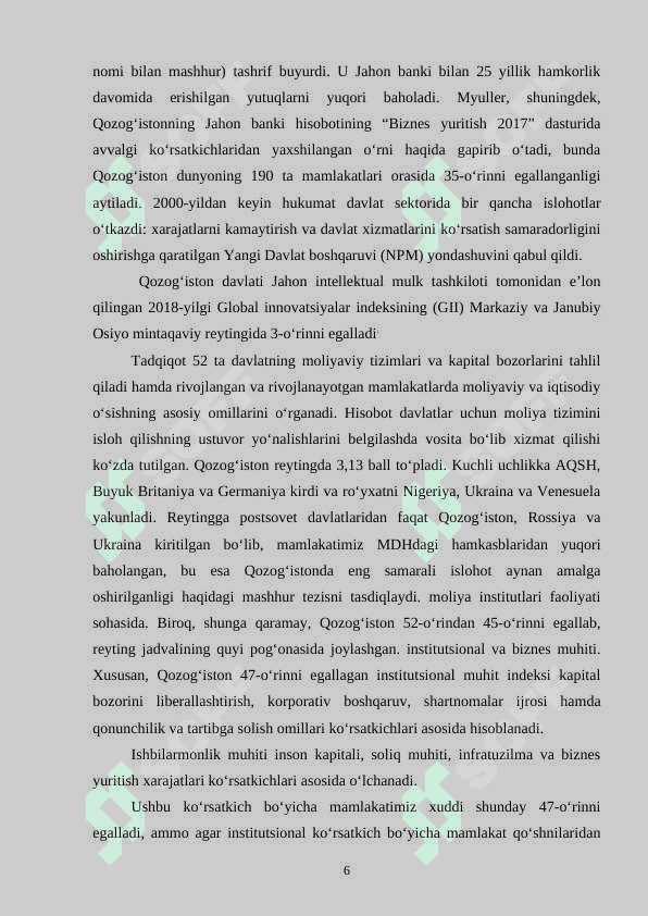 Qozog'iston iqtisodiyoti 6
