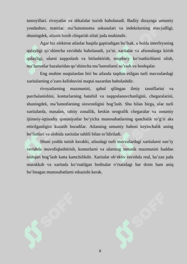 Xaritaning ta'rifi, elementlari, xususiyatlari 8