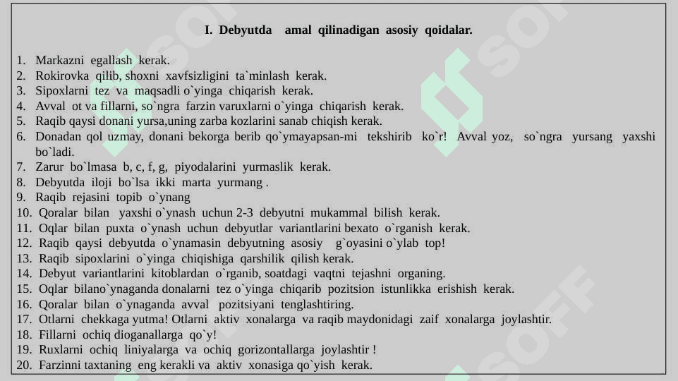 Shaxmat o‘yini texnikasi tasnifi 2