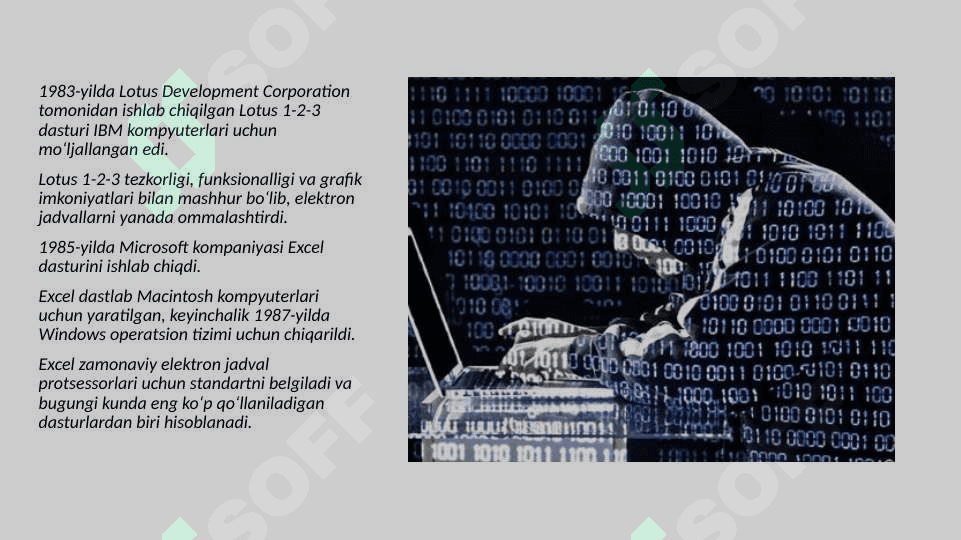 Elektron jadval protsessorlari,ularning vazifasi va imkoniyatlari 4