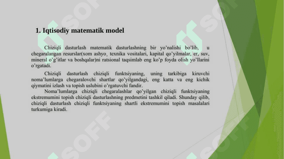 Chiziqli prоgrаmmаlаshtirish  mаsаlаsining qo‘yilishi va uning  geometrik talqini 3