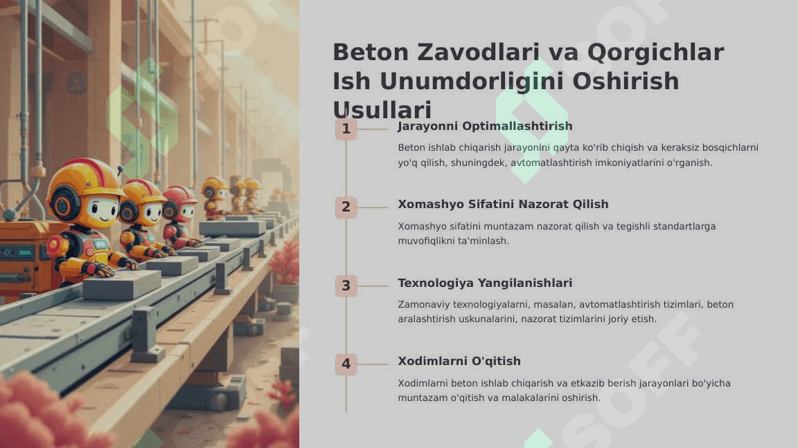 Beton Zavodlari va Qorgichlar Ish Unumdorligini Aniqlash 3
