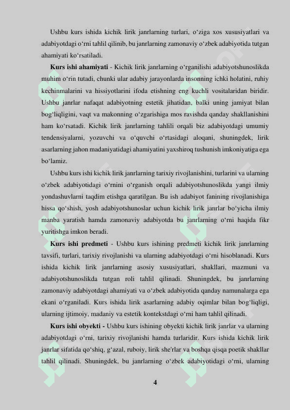 Kichik lirik janrlar tavsifi 4