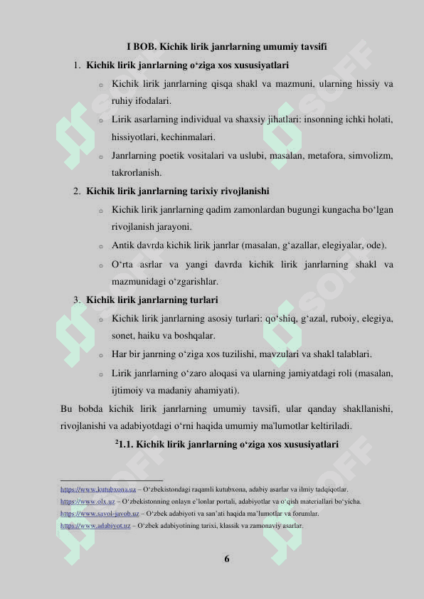 Kichik lirik janrlar tavsifi 6
