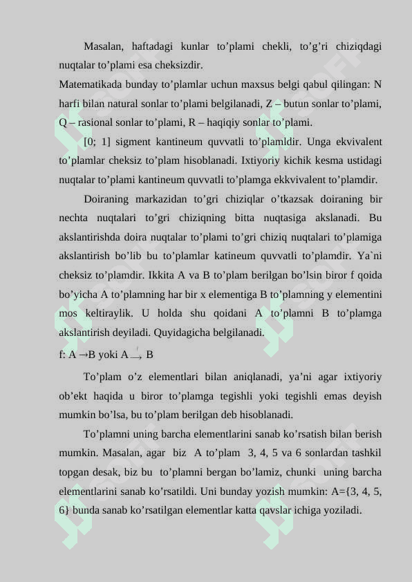 To‘plamning xarakterestik xususiyatlari 4