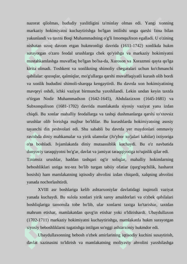 Ashtarxoniylar davlatining tashkil topishi 4