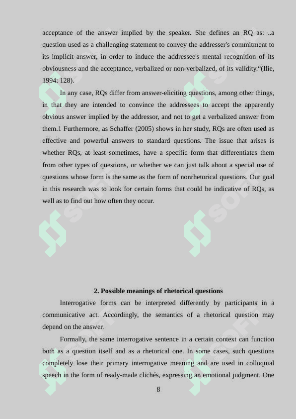 The stylistic functions of rhetoric question 8