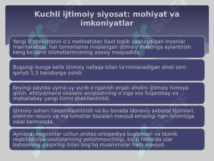 Adolatli ijtimoiy siyosat. Ma`naviy taraqqiyot 2