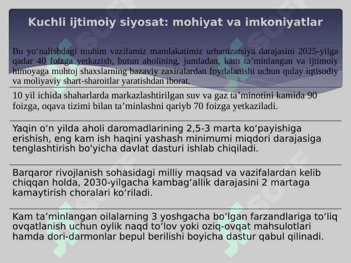 Adolatli ijtimoiy siyosat. Ma`naviy taraqqiyot 4