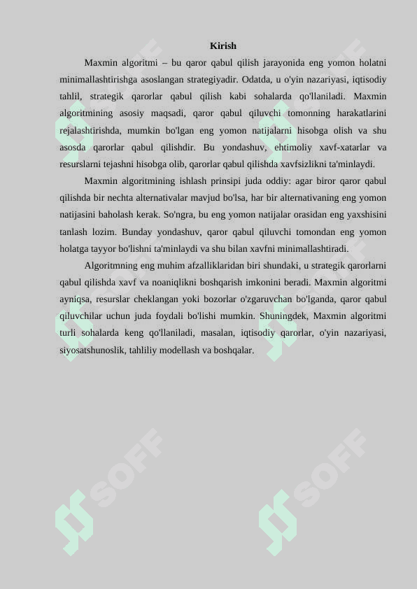 Maxmin algoritmini implementatsiya qilish 3