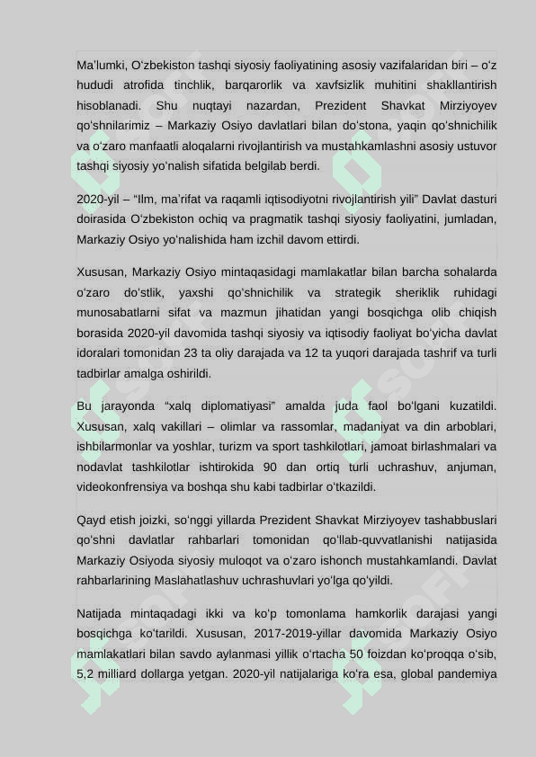 O'zbekistonning tashqi siyosati 3